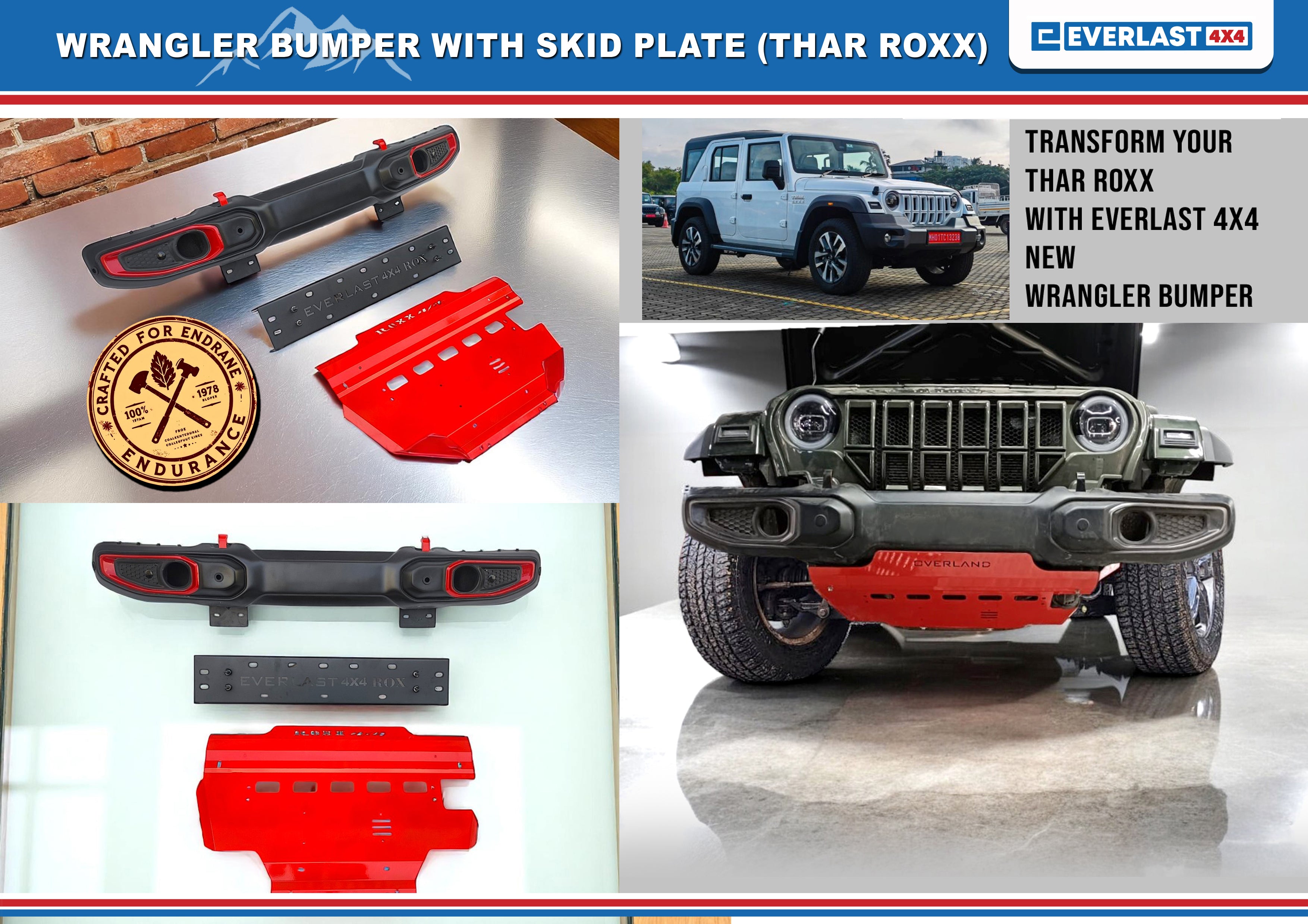 THAR ROXX WRANGLER BUMPER WITH SKID PLATE